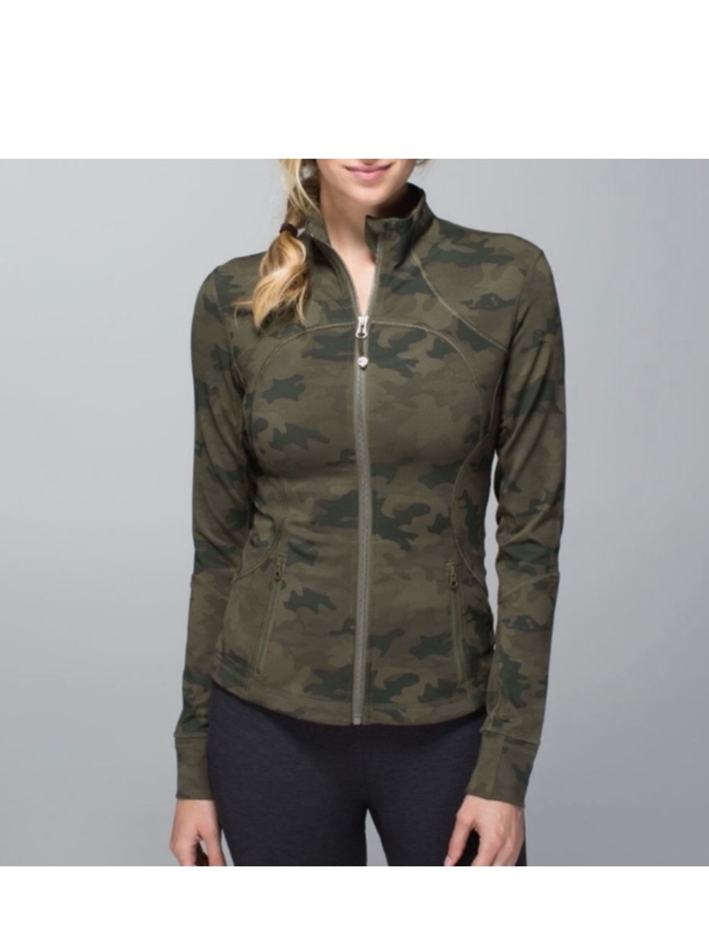 Lululemon Women’s Camo Full-Zip Jacket - Olive Green